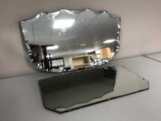 Two un-framed mirrors