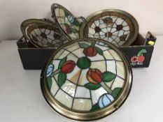 Box of four Tiffany style ceiling lights
