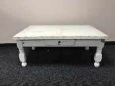 A painted pine coffee table