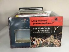 Two boxes of LP records and 45's - Rod Stewart, David Bowie,