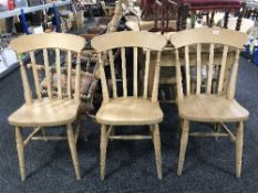 Three pine kitchen chairs
