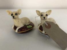 A pair of Beswick figures - chihuahua seated on cushions