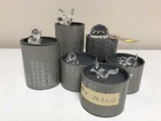 Six boxed Swarovski crystal ornaments incl.