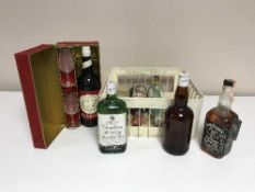 A box of bottle of Jack Daniels, Gordons Gin,