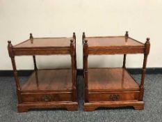 A pair of Yew wood lamp tables (2)
