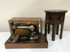A Singer sewing machine,