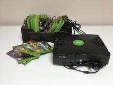 A box of Xbox with games