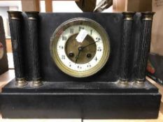 A late Victorian marble mantel clock a/f