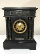 A Victorian marble mantel clock by H.