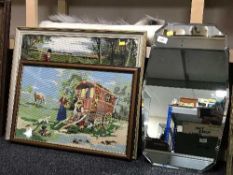 AN un-framed mirror,