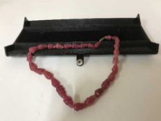 A Vintage strawberry Jade necklace