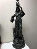 A fine large bronze figure - Jeune Fille Ara'be by Gaston Veuvenot Leroux, circa 1890, height 83 cm.