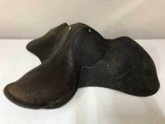 A leather saddle