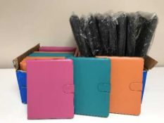 A box of quantity of lap top bags and tablet cases