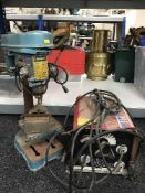 A Power welder and three speed heavy duty drill press stand