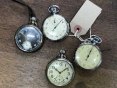 Four military issue pocket watches (4)
