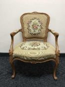 A tapestry upholstered armchair