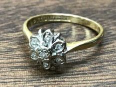 An 18ct gold diamond cluster ring