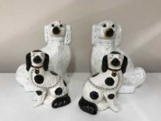 Two pairs of Staffordshire dogs
