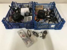 A box of assorted lady's and gents wrist watches