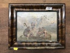 Nineteenth Century School : Two men and three ladies in a rowing boat on a lake with mountains