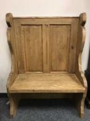 A reclaimed pine hall seat