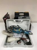 A box of power tools inc.