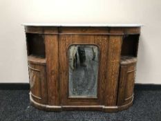 A Victorian inlaid rosewood and marble topped sideboard