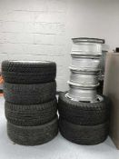 Ten assorted alloy wheels (six with tyres)