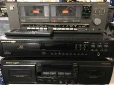 A Marantz CD player, double cassette deck & remote,