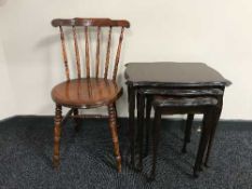 An Ibex chair and nest of tables