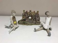 Two Nao figures - ballerinas and a Lily Put figure - The Kings Arms