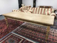 An impressive large pine farmhouse table,