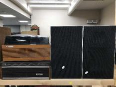 Two pairs of teak cased speakers, Wilkinson- Form quadraphonic amplifier,