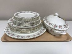 Forty three pieces of Minton Spring Bouquet tea and dinner ware