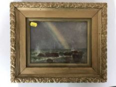 A late 19th century gilt framed oil on panel,