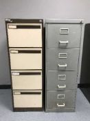 Two four-drawer filing cabinets (one with keys)