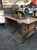 A Singer treadle sewing machine