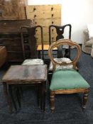 A Victorian balloon back chair,