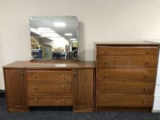 A mid 20th century Austin Suite chest and matching dressing table