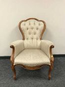 A buttoned Victorian style lady's chair