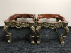 A pair of gilt lamp table bases