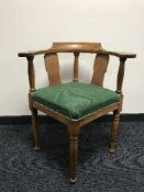 An oak corner chair