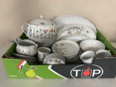 A box of West German floral patterned dinner service