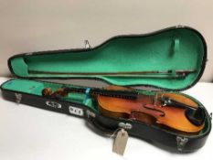 A Chinese Lark violin and bow in case