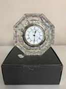A boxed Waterford crystal desk clock