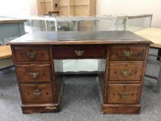 A late Victorian twin pedestal desk