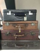 Five mid 20th century luggage cases