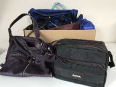 Two boxes of hand bags,