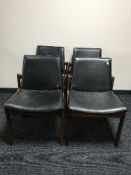 Set of four mid 20th century teak dining chairs